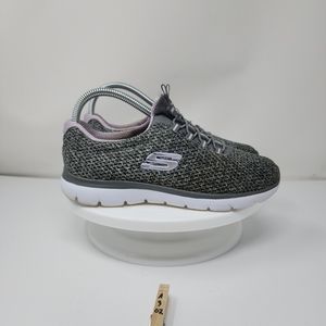 Skechers Summits Women's Size 7 Gray Purple Athletic Sneakers Shoes 12986